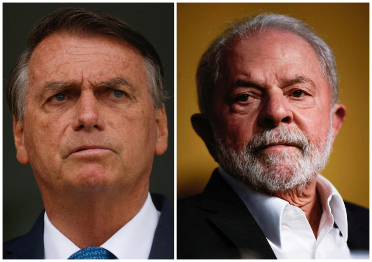 Foto combinada do presidente brasileiro Jair Bolsonaro e do candidato presidencial brasileiro Luiz Inácio Lula da Silva