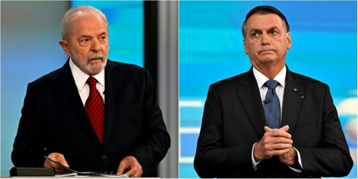 O esquerdista Luiz Inácio Lula da Silva (esquerda) continua um fio de cabelo à frente nas pesquisas após uma vitória no primeiro turno, mas muitos veem a corrida contra a extrema-direita Jair Bolsonaro como muito próxima para ser chamada