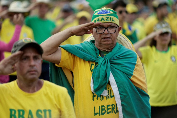 Supporters of Brazil's President Jair Bolsonaro protest against President-elect Luiz Inacio Lula da Silva