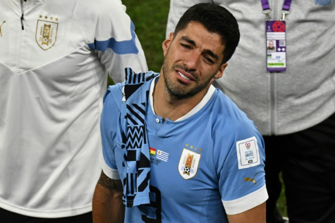 O atacante uruguaio Luis Suarez ficou perturbado depois que sua seleção não conseguiu chegar às oitavas de final da Copa do Mundo