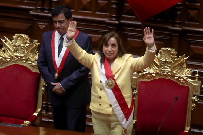 Tomada de posse do vice-presidente peruano Boluarte após o Congresso aprovar a destituição do presidente Castillo, em Lima