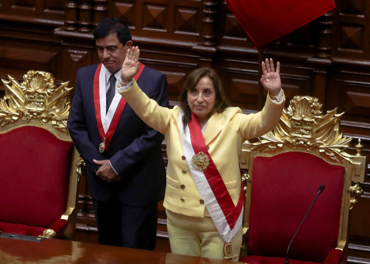 Tomada de posse do vice-presidente peruano Boluarte após o Congresso aprovar a destituição do presidente Castillo, em Lima