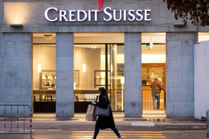 Logotipo do banco suíço Credit Suisse é visto em Berna