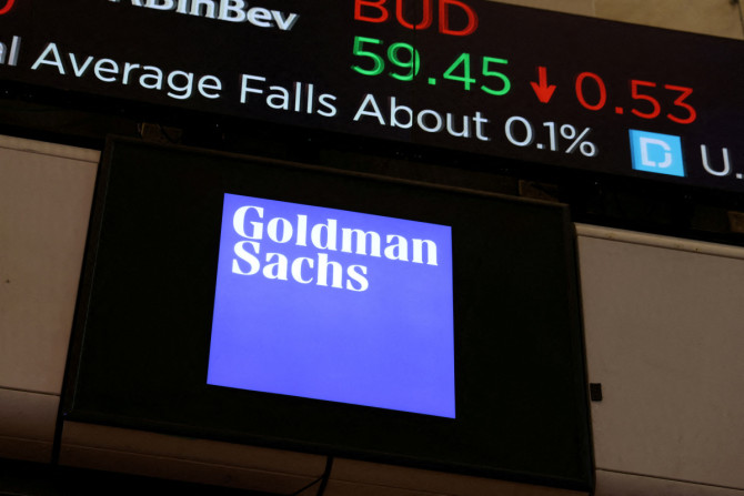 O logotipo do Goldman Sachs é visto no pregão da Bolsa de Valores de Nova York (NYSE) na cidade de Nova York