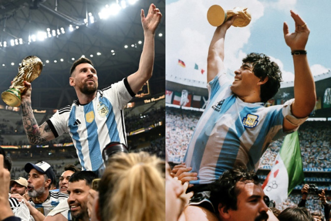 Dois iguais: Lionel Messi finalmente imitou a lenda argentina Diego Maradona ao vencer a Copa do Mundo