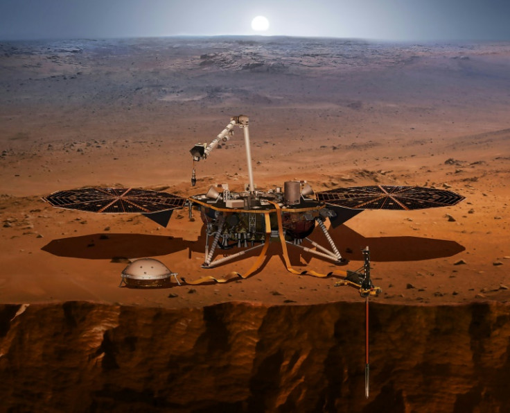 Uma ilustração fornecida pela NASA da sonda Mars InSight