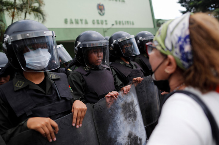 Protestos após a detenção do governador da oposição de Santa Cruz, Luis Fernando Camacho