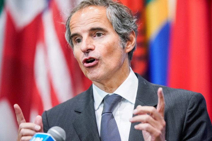 O diretor-geral da Agência Internacional de Energia Atômica (AIEA), Rafael Mariano Grossi, fala à imprensa na sede das Nações Unidas em Nova York