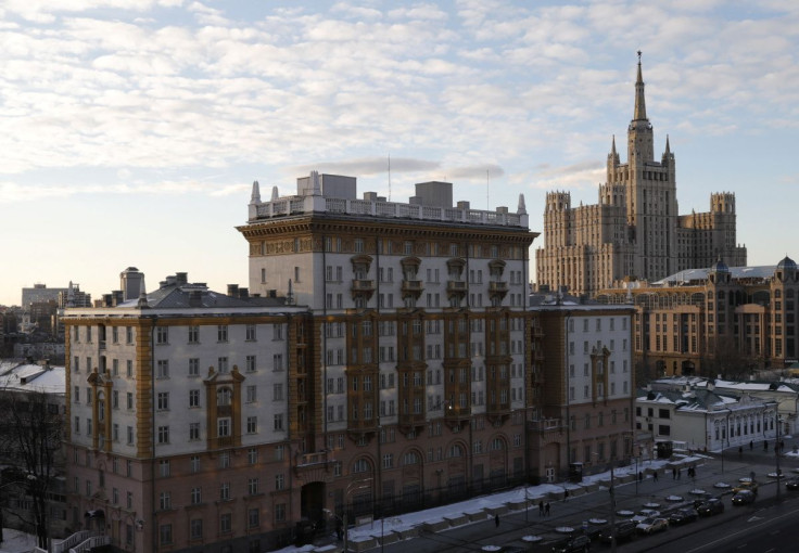 Uma visão geral mostra a embaixada dos EUA em Moscou, Rússia, em 27 de março de 2018.