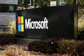 Sinalização da Microsoft é vista na sede da empresa em Redmond