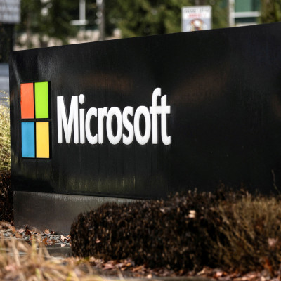 Sinalização da Microsoft é vista na sede da empresa em Redmond