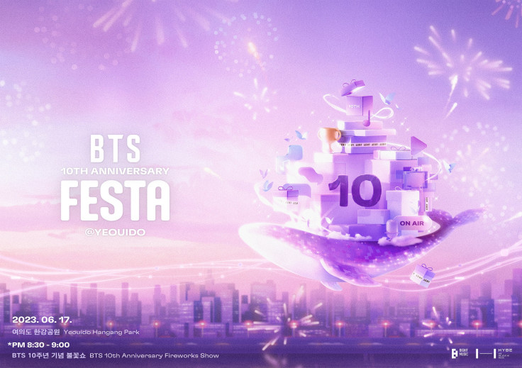 Pôster oficial da Festa YEOUIDO do 10º aniversário do BTS