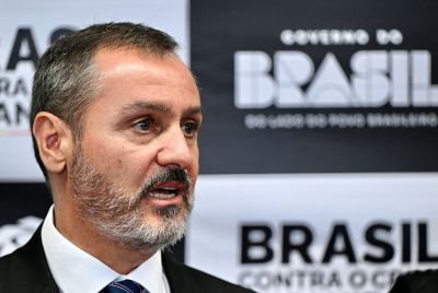 O diretor-geral da Polícia Federal (PF), Andrei Rodrigues, fala durante